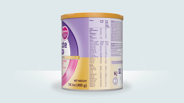 Neocate Syneo Infant Side label view of the can